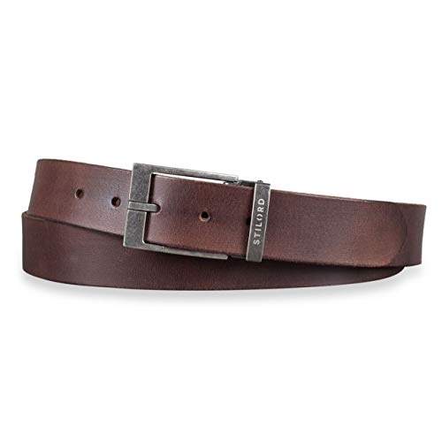 STILORD Ledergürtel Herren Braun Universal Kürzbar für Casual Business und Jeans 34 mm Leder-Gürtel 100% echtes Leder in Shabby Box cresto - braun, Farbe:Schnalle antik - silbern I I von STILORD