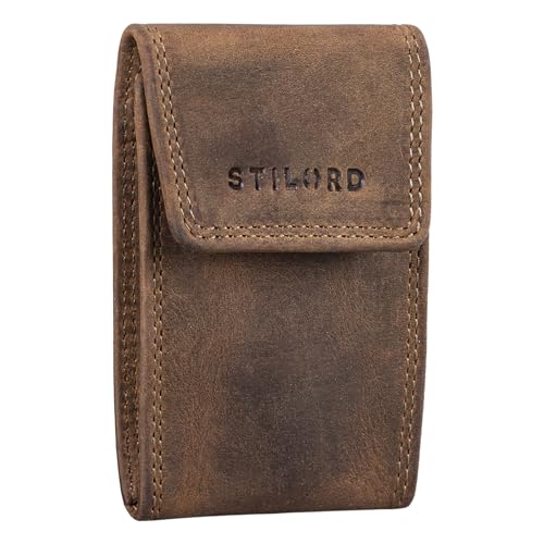 STILORD 'Lenn' Schlüsseletui Leder RFID Vintage Schlüsselmäppchen Key Organizer Schlüssel-Tasche Autoschlüssel Geldbörse Kartenetui Damen und Herren aus Echt-Leder, Farbe:mittel - braun von STILORD