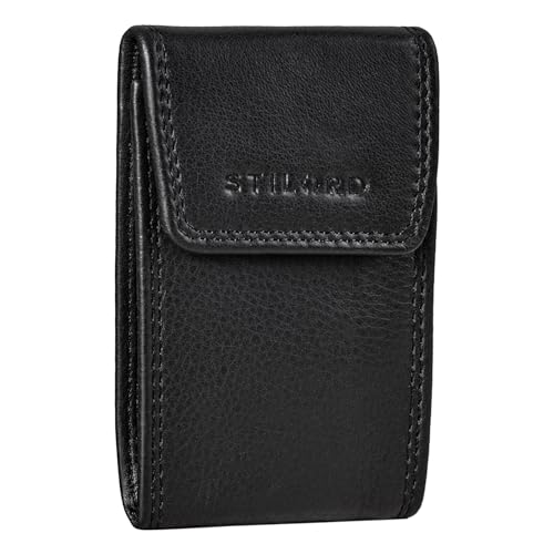 STILORD 'Lenn' Schlüsseletui Leder RFID Vintage Schlüsselmäppchen Key Organizer Schlüssel-Tasche Autoschlüssel Geldbörse Kartenetui Damen und Herren aus Echt-Leder, Farbe:schwarz von STILORD