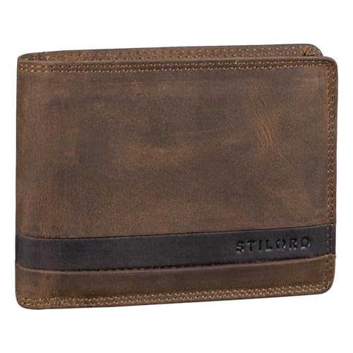 STILORD 'Lennes' RFID Geldbörse Herren mit Münzfach Leder Portemonnaie Männer Brieftasche Vintage Geldtasche in Geschenkbox Echtleder, Farbe:mittel - braun von STILORD