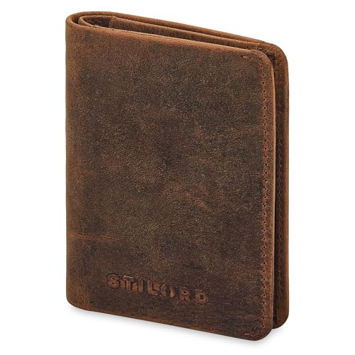 STILORD 'Levent' Mini Kredit-Kartenetui Leder Slim Wallet - Kleines Echtleder Portemonnaie Kartenhalter für 10 Karten - Credit Card Holder Geldbörse RFID - Herren Damen, Farbe:Avani - braun von STILORD