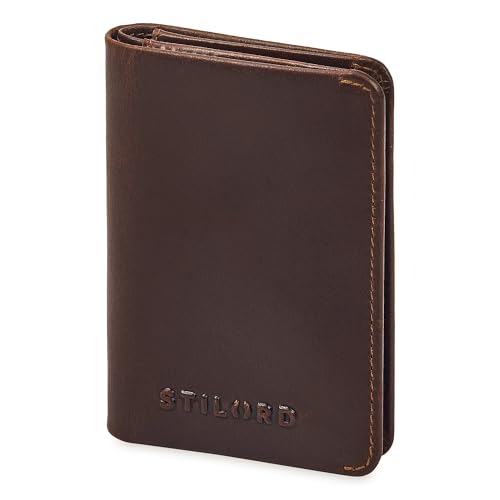 STILORD 'Levent' Mini Kredit-Kartenetui Leder Slim Wallet - Kleines Echtleder Portemonnaie Kartenhalter für 10 Karten - Credit Card Holder Geldbörse RFID - Herren Damen, Farbe:Sonora - Cognac von STILORD