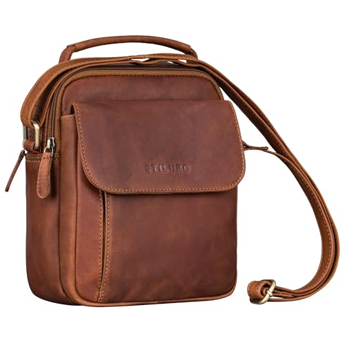 STILORD 'Lior' Stylishe Crossbody Bag Herren Leder Handtasche Damen Klein - Elegante Umhängetasche Echtleder für Tablet 8-8,7 Zoll Freizeit-Tasche zum Umhängen, Farbe:cognac - braun STILORD 'Lior' Stylishe Crossbody Bag Herren Leder Handtasche Damen Klein - Elegante Umhängetasche Echtleder für Tablet 8-8,7 Zoll Freizeit-Tasche zum Umhängen, Farbe:cognac - braun von STILORD
