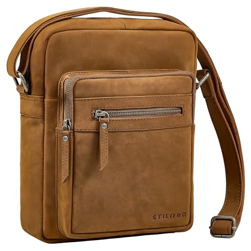 STILORD "Lyon – Herren Tasche braun Leder klein | Umhängetasche, Schultertasche, Handtasche zum Umhängen & Messenger Bag von STILORD