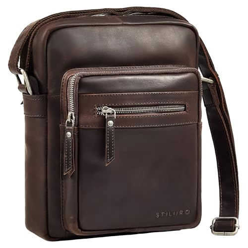 STILORD "Lyon – Herren Tasche braun Leder klein | Umhängetasche, Schultertasche, Handtasche zum Umhängen & Messenger Bag von STILORD