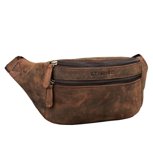 STILORD 'Marian' Gürteltasche Leder Vintage für Herren Damen Bauchtasche Hüfttasche für Handy Kosmetik Kamera Reisen Party Konzerte Festival Echtleder, Farbe:Colorado - braun von STILORD