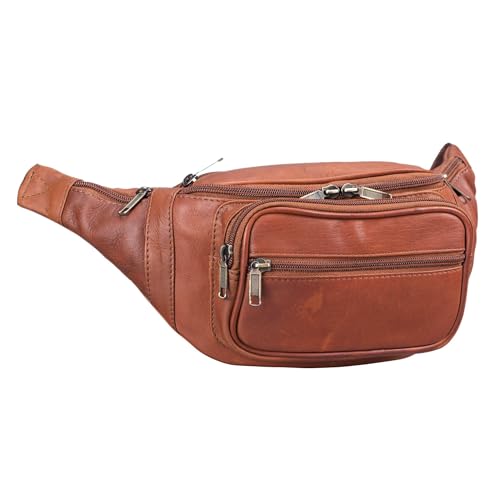 STILORD 'Maverick' Leder Bauchtasche Gürteltasche Umhängetasche Hüfttasche Kameratasche Handy Reise Festival Trekking Damen Herren weiches Leder, Farbe:Cognac - braun von STILORD