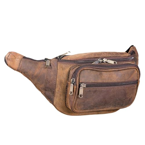 STILORD 'Maverick' Leder Bauchtasche Gürteltasche Umhängetasche Hüfttasche Kameratasche Handy Reise Festival Trekking Damen Herren weiches Leder, Farbe:Colorado - braun von STILORD