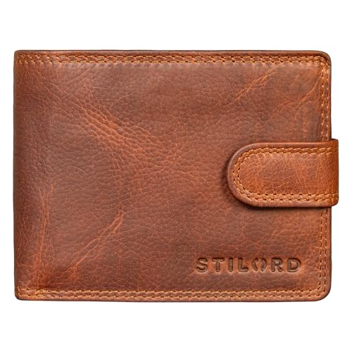 STILORD 'Merrick' RFID Geldbörse Herren Leder, Groß Brieftasche Männer, Portmonee Retro Männergeschenke, Farbe: Kara - Cognac von STILORD