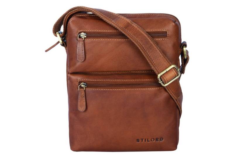 STILORD Schultertasche "Moritz" Kleine Ledertasche Umhängetasche braun von STILORD