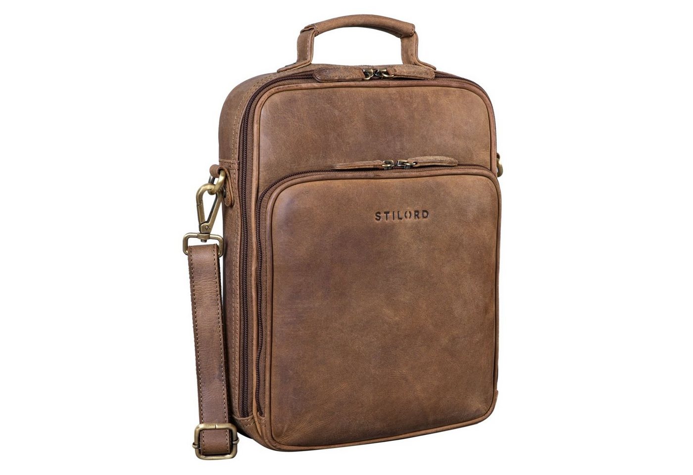 STILORD Schultertasche STILORD "Can" Männer Tasche Leder groß 13,3 Zoll von STILORD