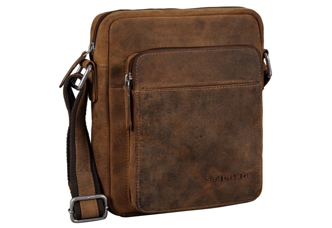 STILORD Schultertasche "Vittorio" Moderne Vintage Herrentasche zum Umhängen klein Echtleder von STILORD