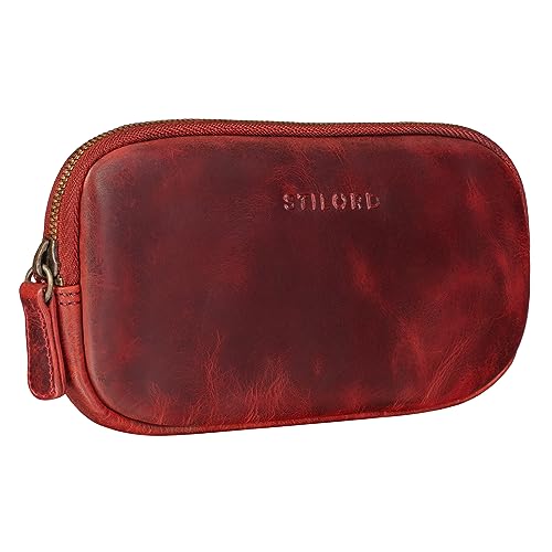 STILORD 'Mike' Vintage Leder Etui Ledermäppchen ideal für Stifte Handy Kosmetik Geld Brille Schlüssel Federmappe Schminktasche Echtleder von STILORD