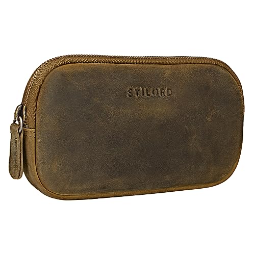 STILORD 'Mike' Vintage Leder Etui Ledermäppchen ideal für Stifte Handy Kosmetik Geld Brille Schlüssel Federmappe Schminktasche Echtleder von STILORD