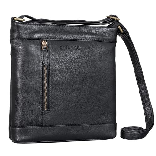 STILORD 'Moni' Handtasche Crossbody Bag Damen Leder Tasche zum Umhängen Schultertasche aus Echtleder, Farbe:schwarz von STILORD