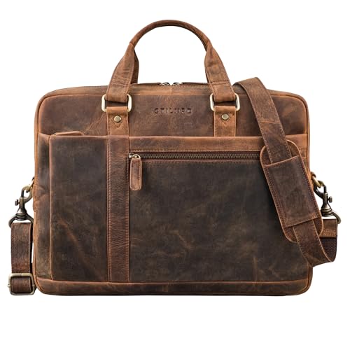 STILORD 'Nico' Große Businesstasche aus Hochwertigem Leder für 15.6 Zoll Laptop, Farbe:kreta - braun von STILORD