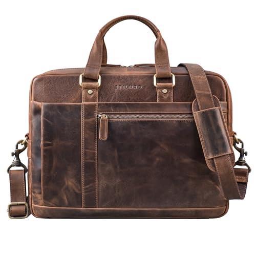 STILORD 'Nico' Große Businesstasche aus Hochwertigem Leder für 15.6 Zoll Laptop, Farbe:soria - braun von STILORD