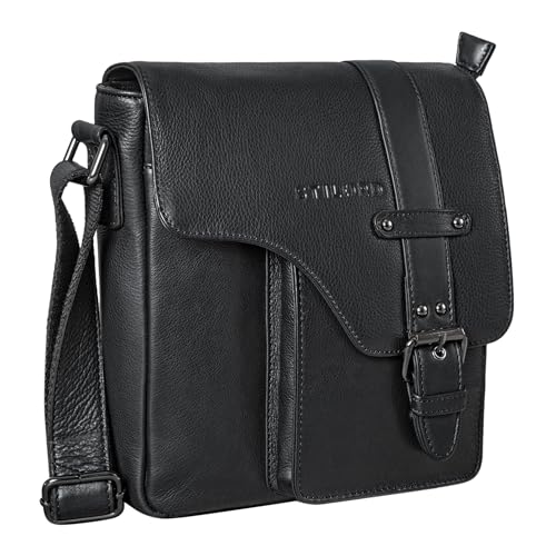 STILORD Umhängetasche aus Leder schwarz - Schultertasche - Vintage Ledertasche für Männer - Herren Messenger Bag 'Nino' von STILORD