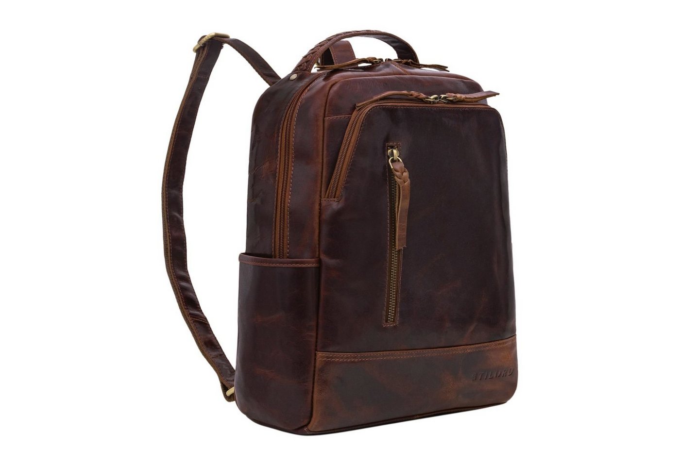 STILORD Notebook-Rucksack "Aiden" Moderner Vintage Leder Rucksack Unisex mittel-groß von STILORD
