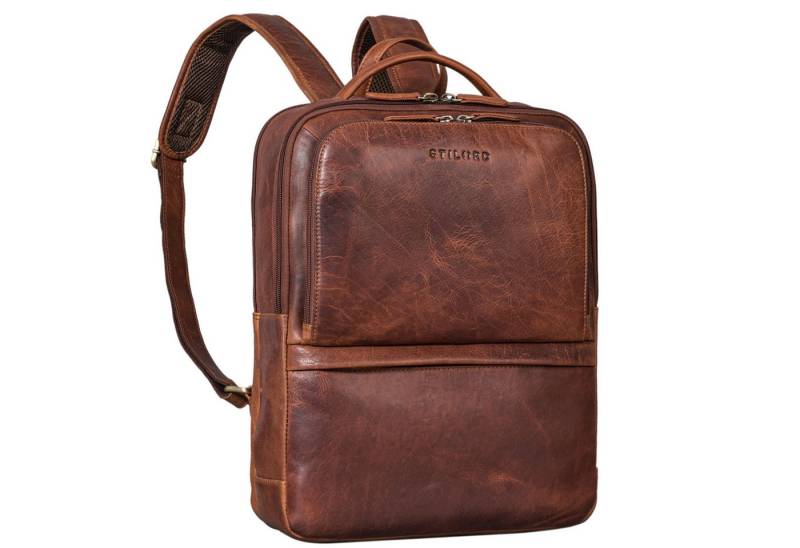 STILORD Notebook-Rucksack "Albert" Leder Business-Rucksack viele Fächer für Damen und Herren von STILORD