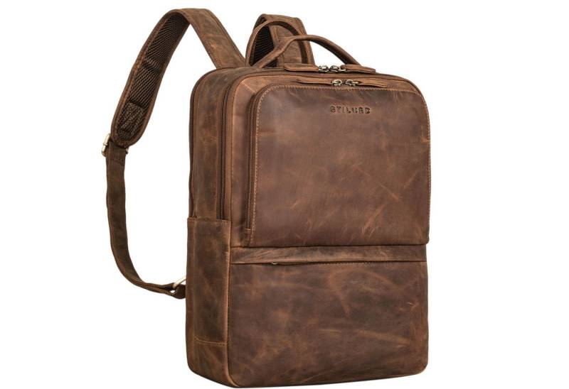 STILORD Notebook-Rucksack "Albert" Leder Business-Rucksack viele Fächer für Damen und Herren von STILORD