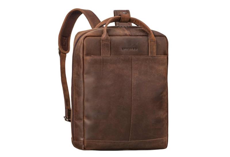 STILORD Notebook-Rucksack "Bobbie" Lederrucksack für Herren Rucksacktasche Damen 16 Zoll Laptop von STILORD