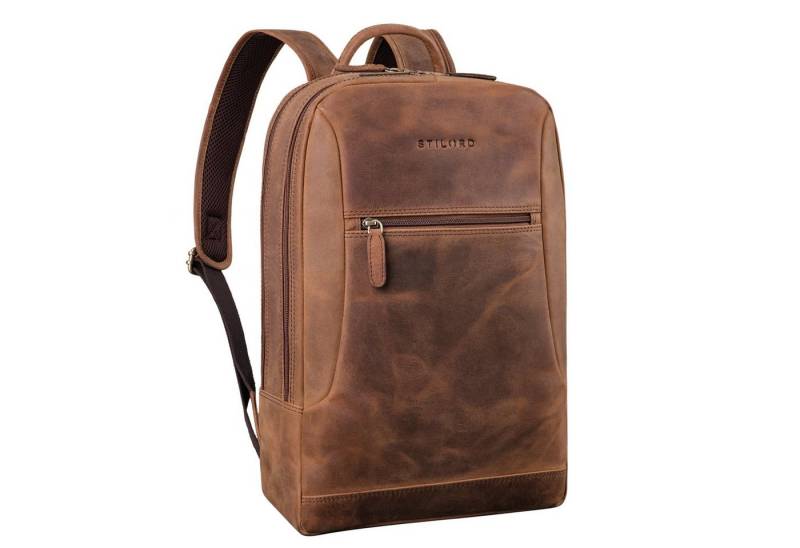 STILORD Notebook-Rucksack "Bradley" Vintage Laptoprucksack 15,6 Zoll Leder von STILORD