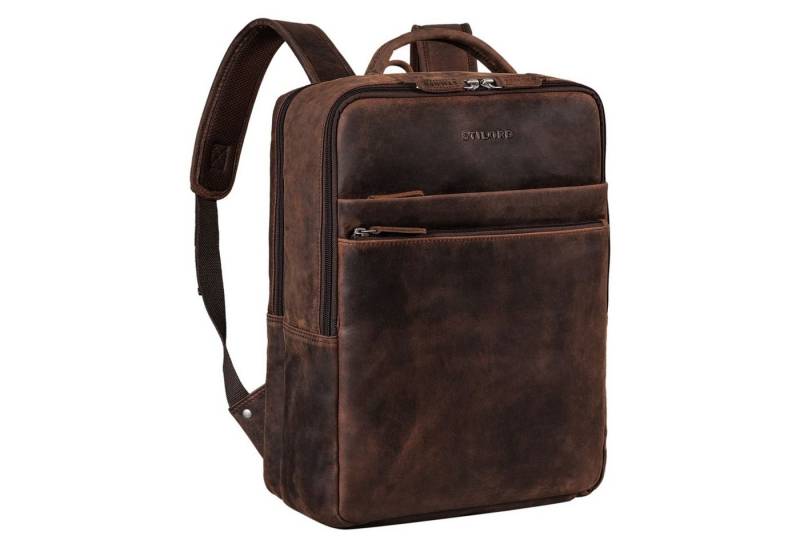 STILORD Notebook-Rucksack "Brooklyn" Großer Laptop Rucksack Echtleder mit 15.6 Zoll Laptopfach von STILORD