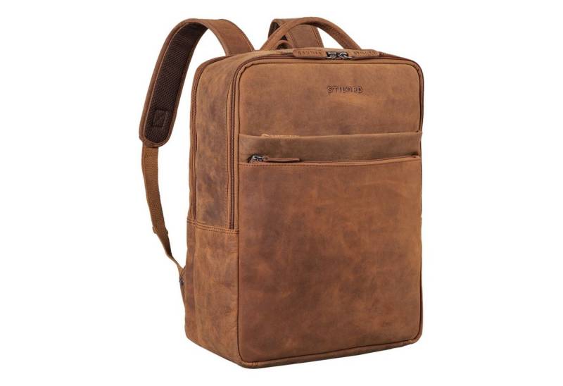 STILORD Notebook-Rucksack "Brooklyn" Großer Laptop Rucksack Echtleder mit 15.6 Zoll Laptopfach von STILORD