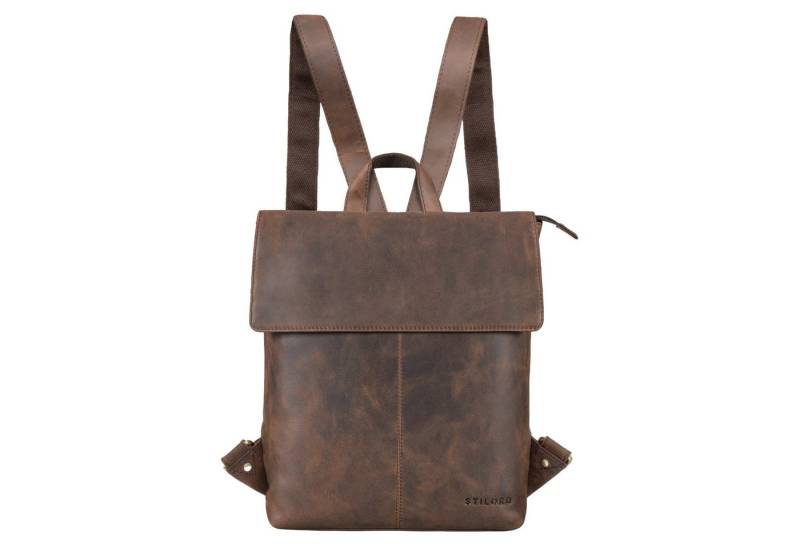 STILORD Notebook-Rucksack "Charlie" Vintage Lederrucksack Braun von STILORD