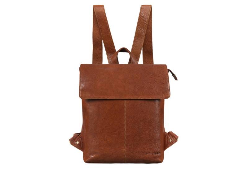 STILORD Notebook-Rucksack "Charlie" Vintage Lederrucksack Braun von STILORD
