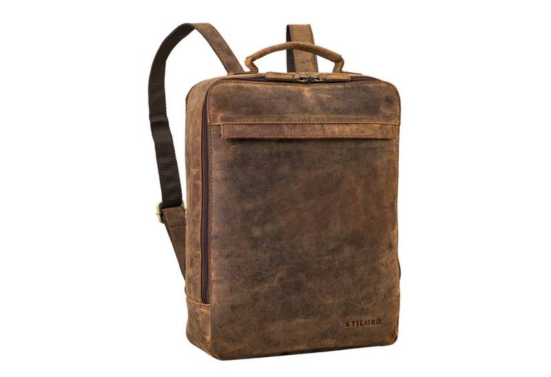 STILORD Notebook-Rucksack "Claudio" Leder Rucksack Herren & Damen Mittelgroß für 13 - 14 Zoll von STILORD
