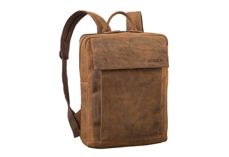 STILORD Notebook-Rucksack "Eliano" Echt Lederrucksack Damen Herren mit Laptopfach 15 - 16 Zoll von STILORD