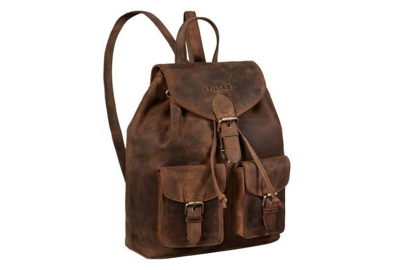 STILORD Notebook-Rucksack "Ezra" Vintage Tagesrucksack Leder mit 13,3 Zoll Laptop-Fach von STILORD