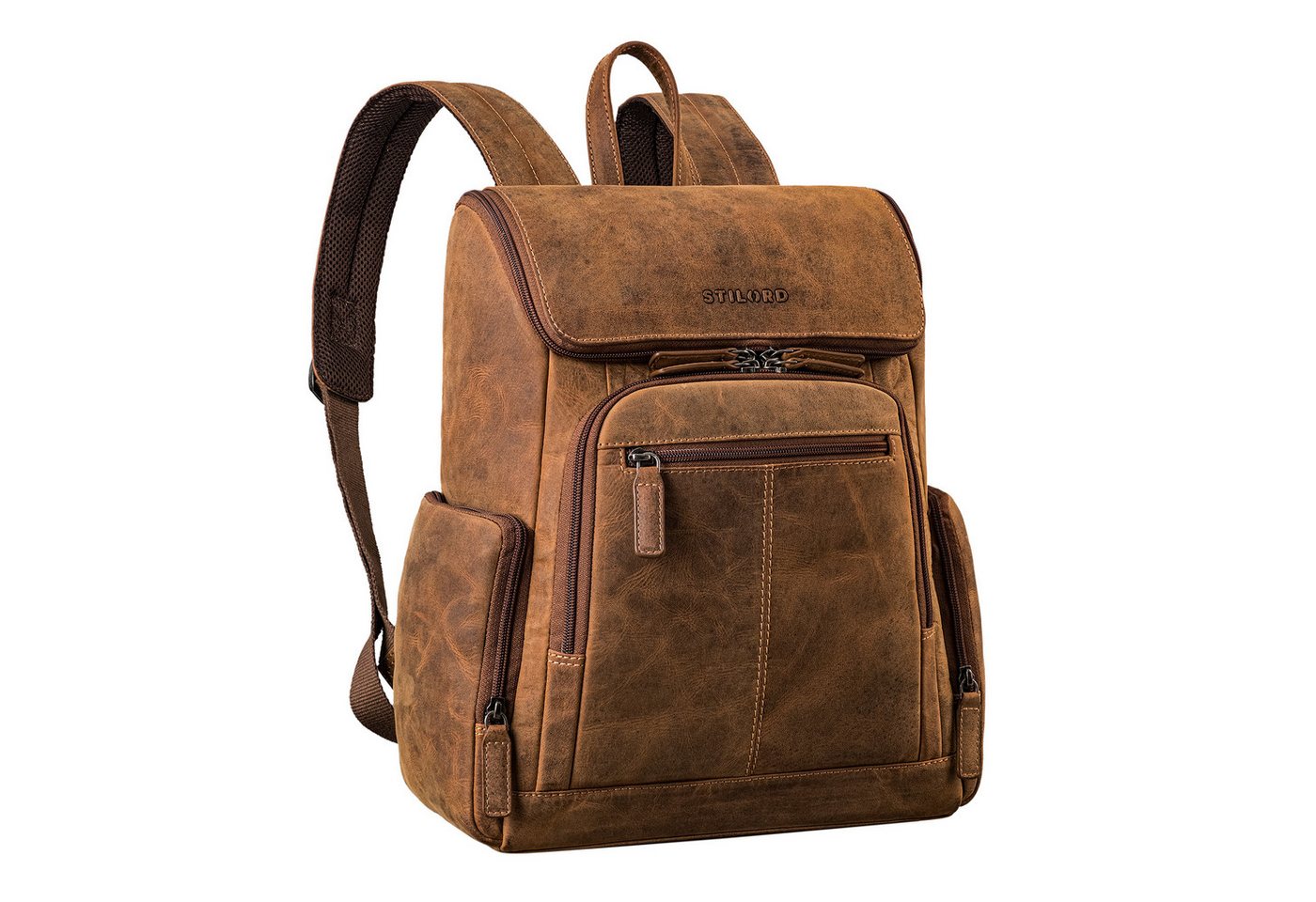 STILORD Notebook-Rucksack "Giacomo" Business Rucksack Leder Laptopfach 13 - 14 Zoll Herren Damen von STILORD