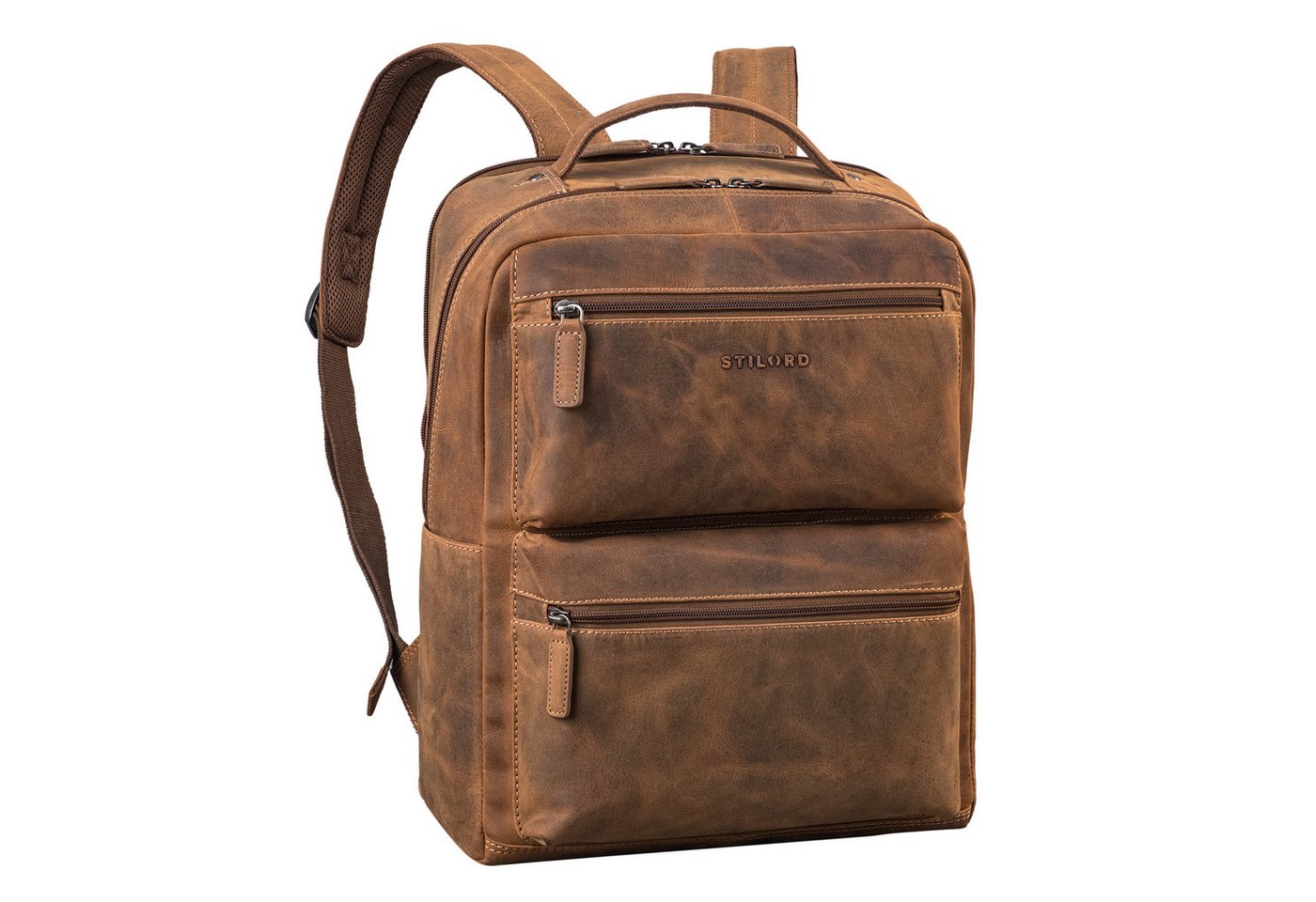 STILORD Notebook-Rucksack "Gustavo" Echt Leder Rucksack Herren und Damen Groß Laptopfach 15 - 16 von STILORD