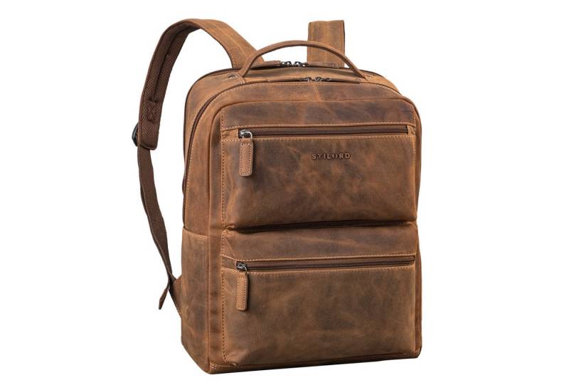 STILORD Notebook-Rucksack "Gustavo" Echt Leder Rucksack Herren und Damen Groß Laptopfach 15 - 16 von STILORD