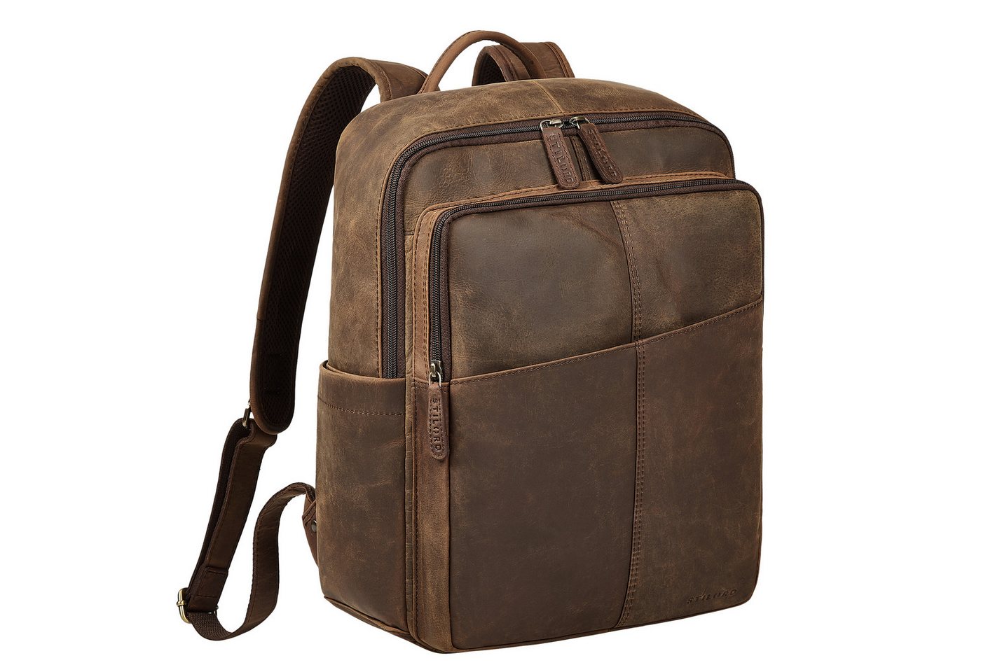 STILORD Notebook-Rucksack "Maurizio" Großer Leder Rucksack Herren Laptoprucksack 15,6 Zoll von STILORD