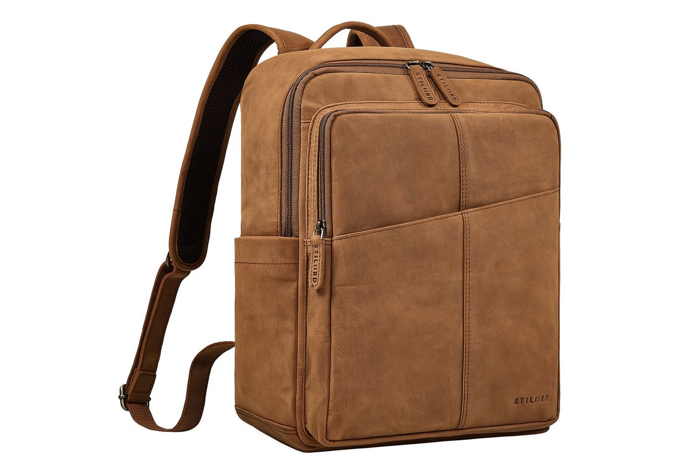 STILORD Notebook-Rucksack "Maurizio" Großer Leder Rucksack Herren Laptoprucksack 15,6 Zoll von STILORD
