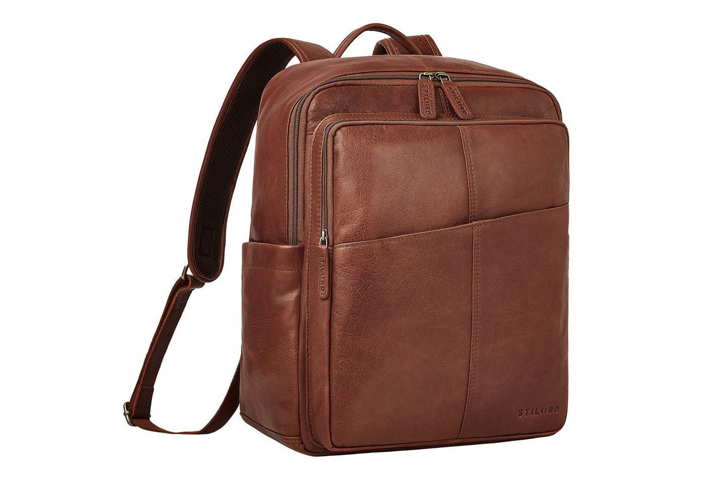 STILORD Notebook-Rucksack "Maurizio" Großer Leder Rucksack Herren Laptoprucksack 15,6 Zoll von STILORD