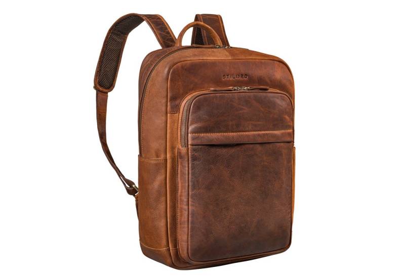 STILORD Notebook-Rucksack "Oliver" Business Rucksack Herren Leder Groß mit 16 Zoll Laptopfach von STILORD