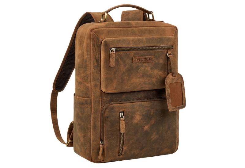 STILORD Notebookrucksack "Alejandro" moderner Business Lederrucksack 15.6 Zoll für Herren von STILORD