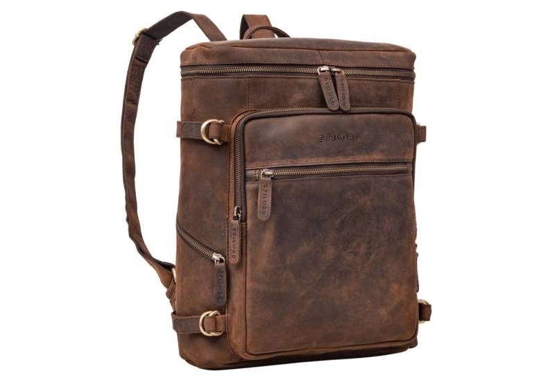 STILORD Notebookrucksack "Alvar" Businessrucksack Laptop-Fach 15.6 Zoll Herren Damen Echtleder von STILORD