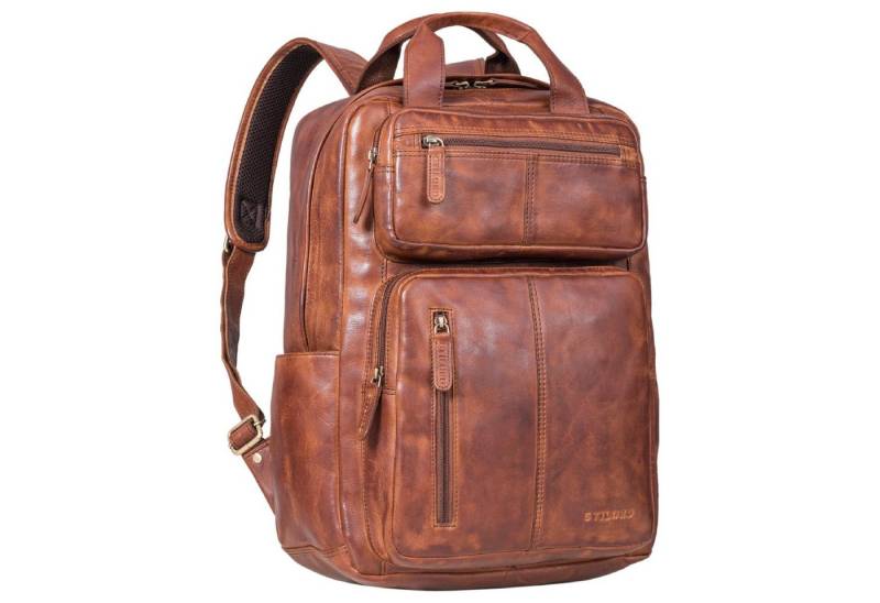 STILORD Notebookrucksack "Amos" Exklusiver Business Lederrucksack von STILORD