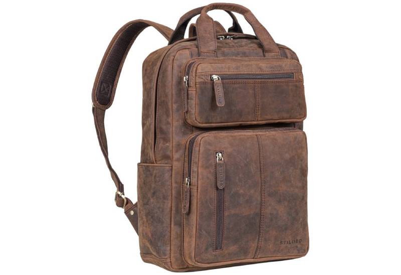 STILORD Notebookrucksack "Amos" Exklusiver Business Lederrucksack von STILORD