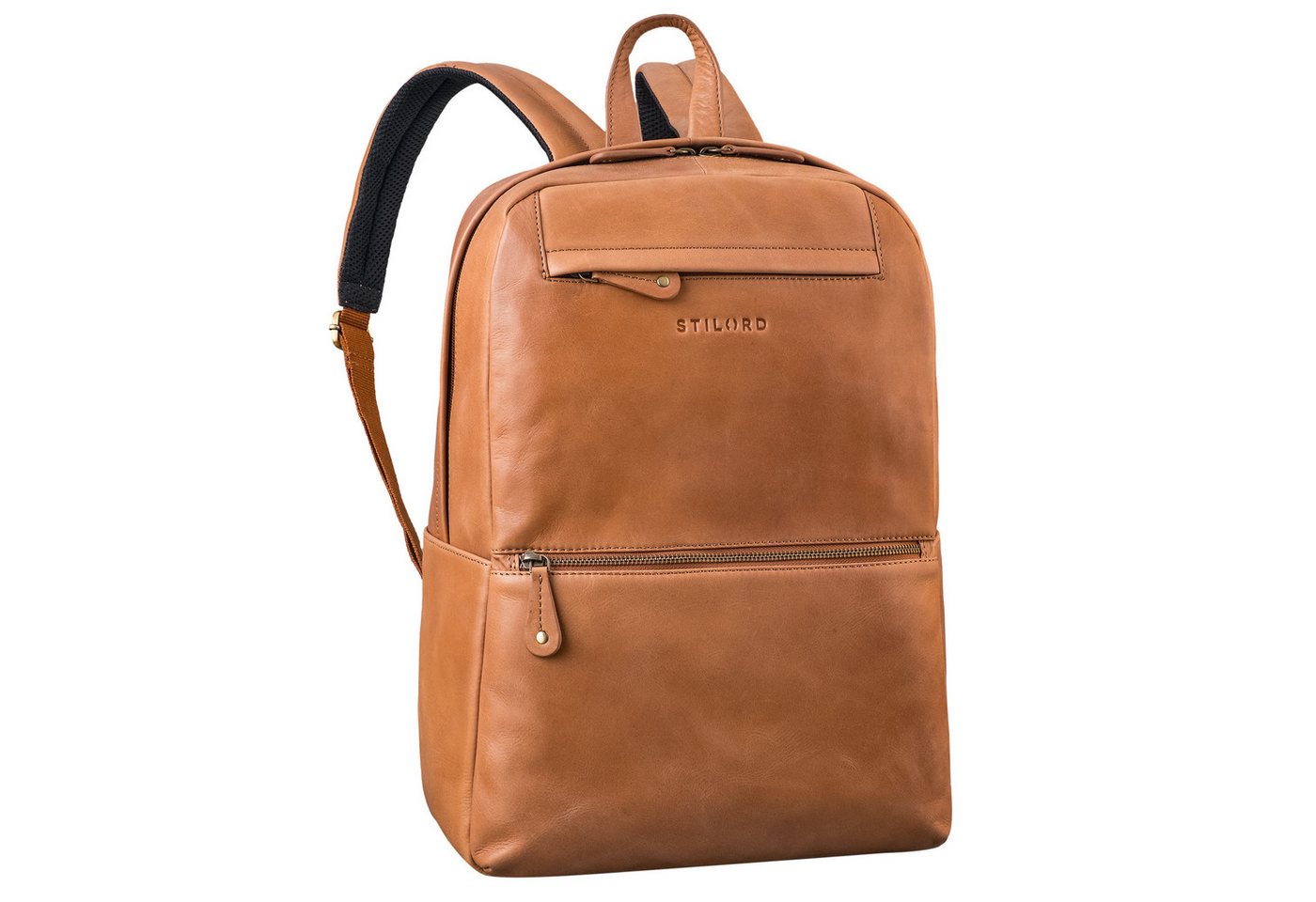 STILORD Notebookrucksack "Benedict" Echt Lederrucksack Damen und Herren Laptopfach 15 - 16 Zoll von STILORD
