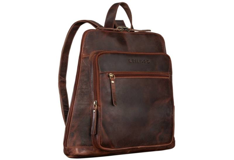 STILORD Notebookrucksack "Camden" Moderner Lederrucksack Damen Echtleder Mittelgroß 14 Zoll von STILORD