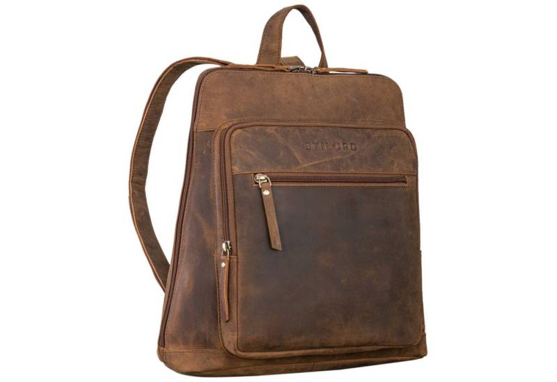 STILORD Notebookrucksack "Camden" Moderner Lederrucksack Damen Echtleder Mittelgroß 14 Zoll von STILORD