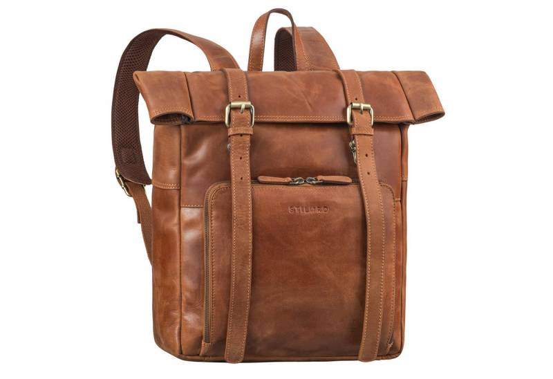 STILORD Notebookrucksack "Celio" Leder Rolltop Rucksack Damen & Herren 15,6 - 16 Zoll von STILORD