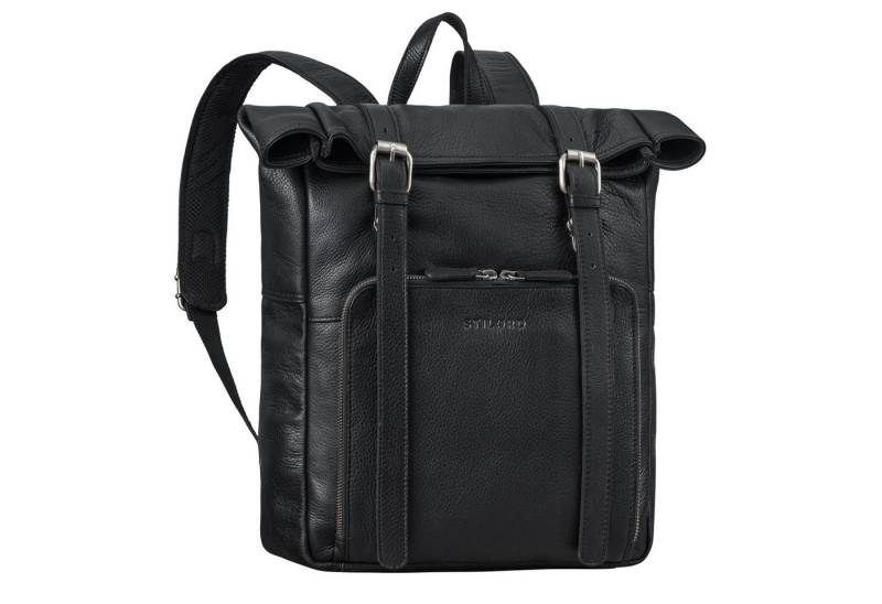 STILORD Notebookrucksack "Celio" Leder Rolltop Rucksack Damen & Herren 15,6 - 16 Zoll von STILORD